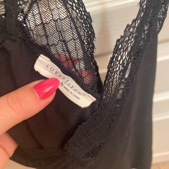 Lovestich lace tank bundle, peach and black sz m - Picture 6 of 6